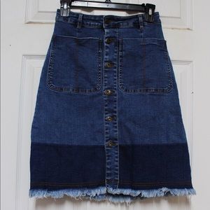 A LOVES A - DENIM BUTTON SKIRT